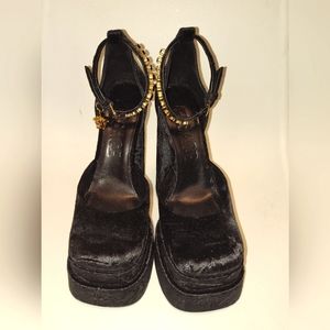 Versace Medusa Aevitas Crushed Velvet platform pumps
